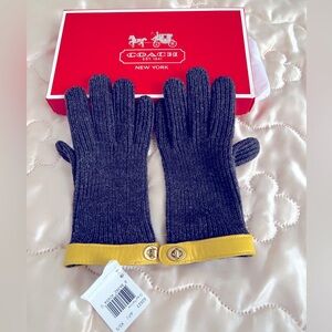 Coach Gray and Yellow Gloves
